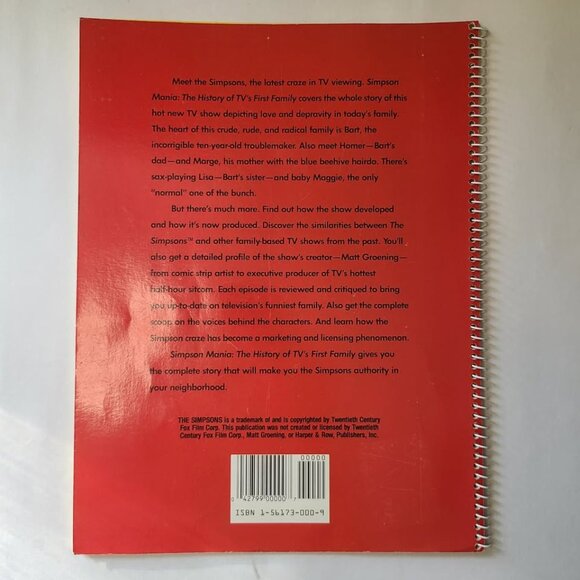 Consumer Guide Simpson Mania Book The Simpsons Fox VINTAGE 1990 - Picture 2 of 6